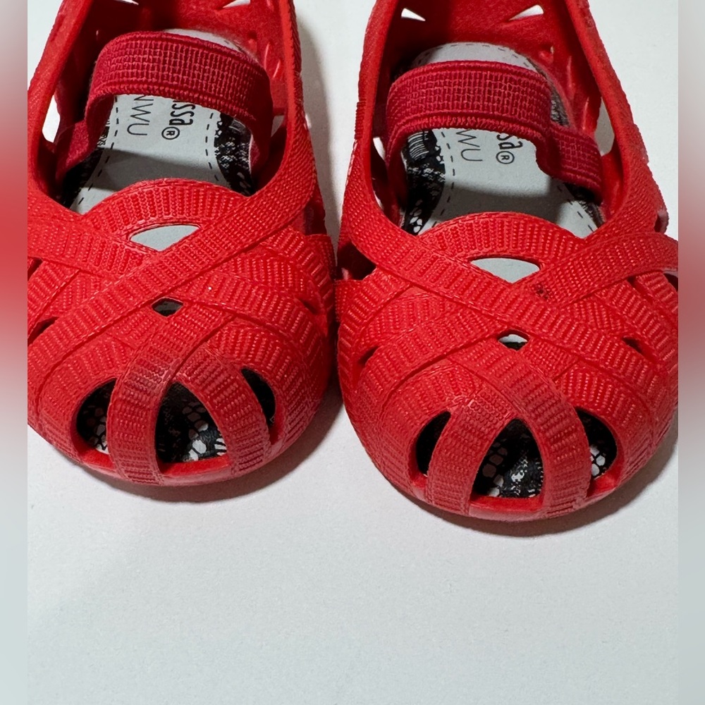 Mini Melissa Jason Wu Baby Shoes Red Jelly Flats Size 5 Toddler US - Picture 7 of 9